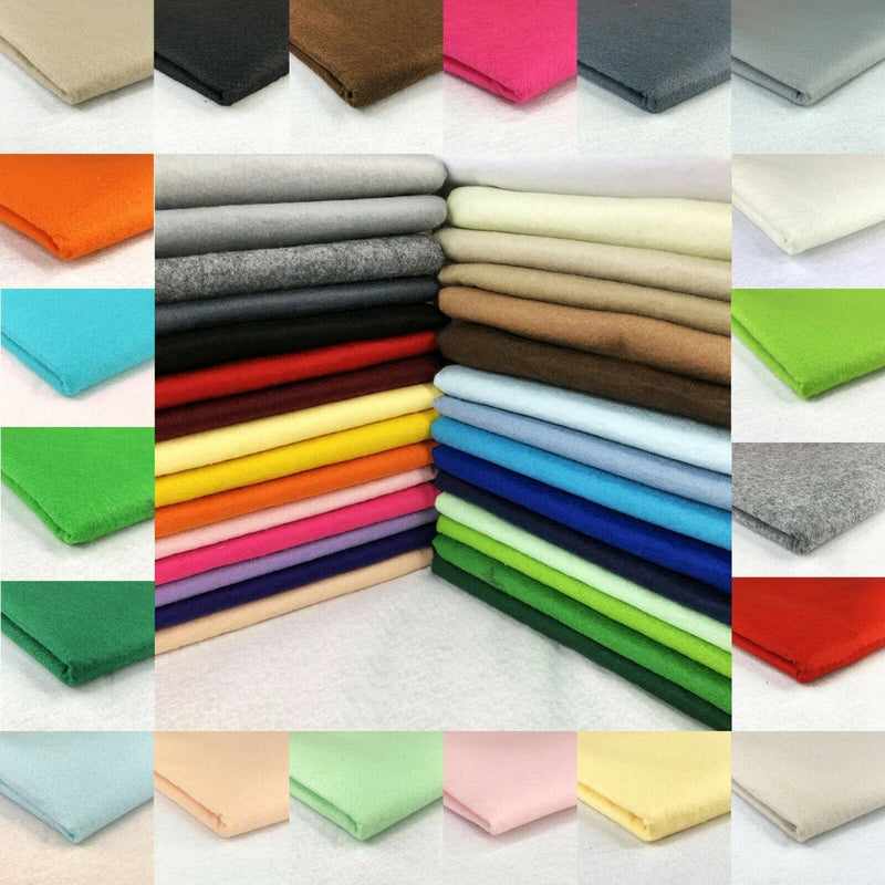 Premium Felt Fabric 100% Acrylic Material 60" (150cms) Wide For Art Sewing Decoration 1-2mm Thickness