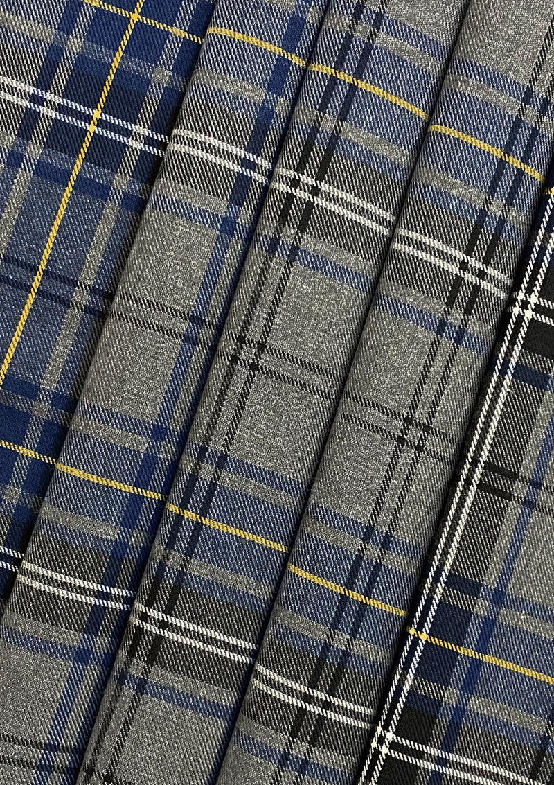 Fashion Navy Tartan Fashion Fabric 58" (145 cms) Wide Scottish Plaid/Check Polyviscose Woven Fabric ideal for Fashiona and Upholstery