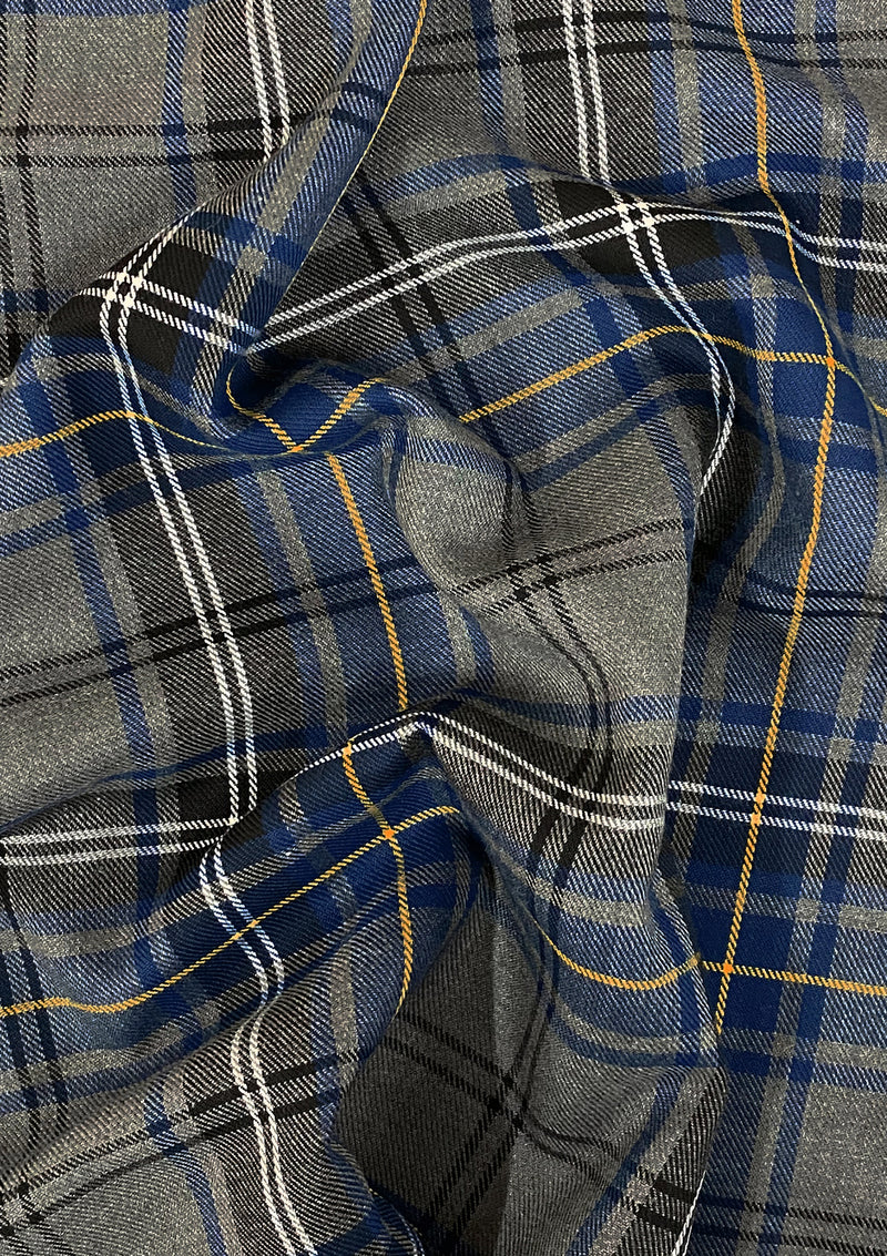 Fashion Navy Tartan Fashion Fabric 58" (145 cms) Wide Scottish Plaid/Check Polyviscose Woven Fabric ideal for Fashiona and Upholstery