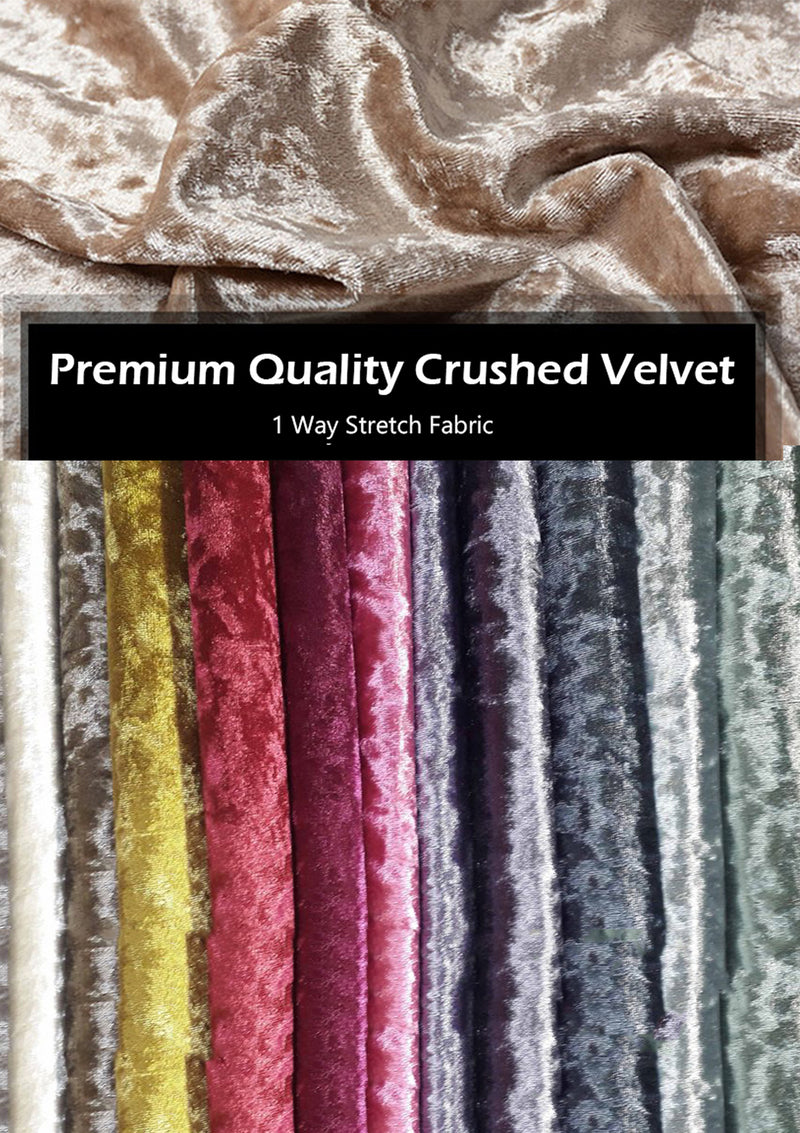 Navy Blue Premium Crushed Velvet 1 Way Stretch Fabric Dress Craft Wedding Cushion 60" - 150cm Wide Per Metre