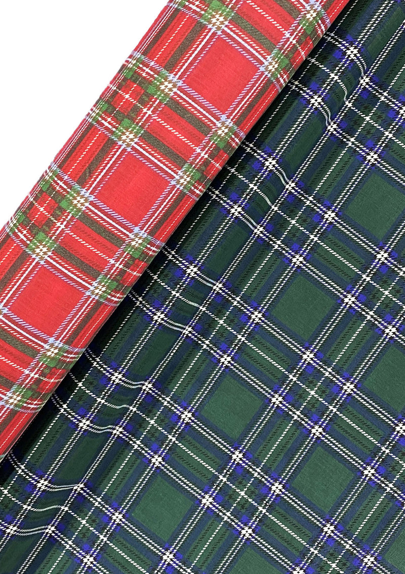 Red Tartan Polycotton Fabric 45" Scottish Style Check Kids D