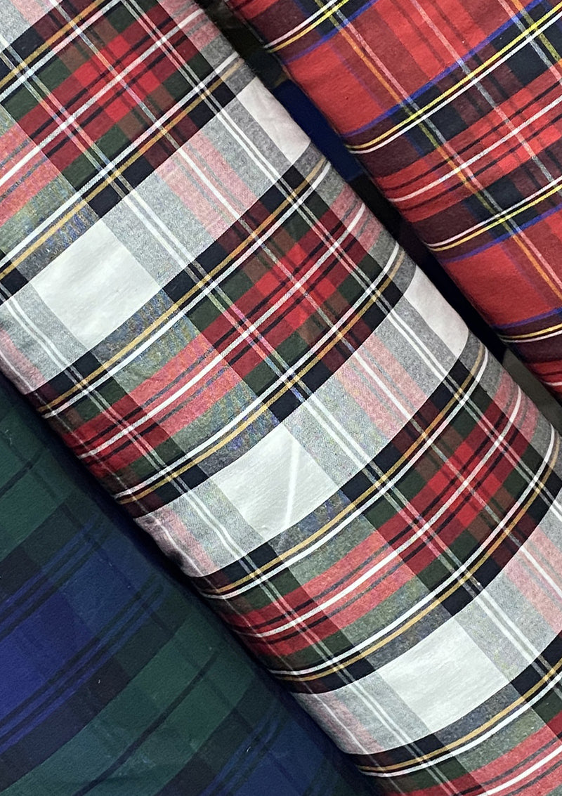 Tartan Cotton Fabric 58" Wide Royal stewart, Dress Stewart & Blackwatch Designs