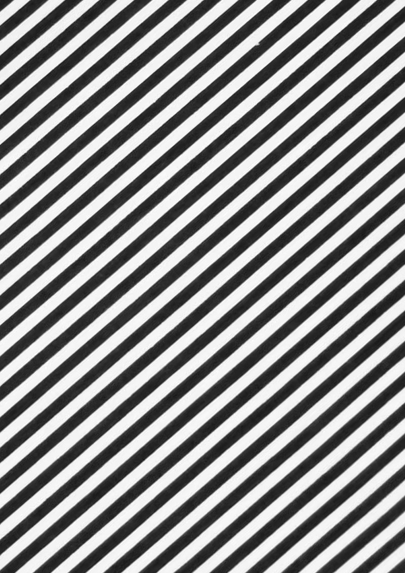 Black Candy Stripes Polycotton Print Fabric Horizontal 3mm Stripes 45" Crafting D