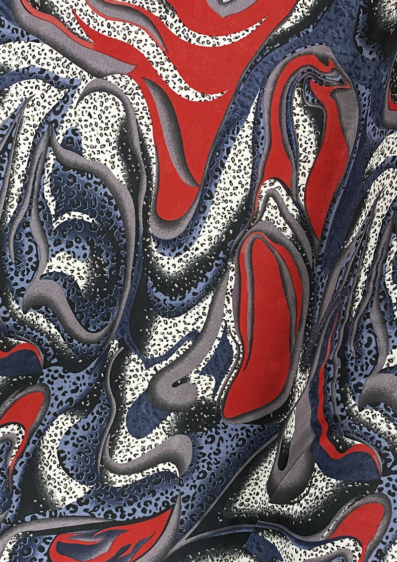 Red Abstract Animal Print Jersey Fabric Designer Soft Touch 60" Width SS19 Fashion Dressing Stretch Material D