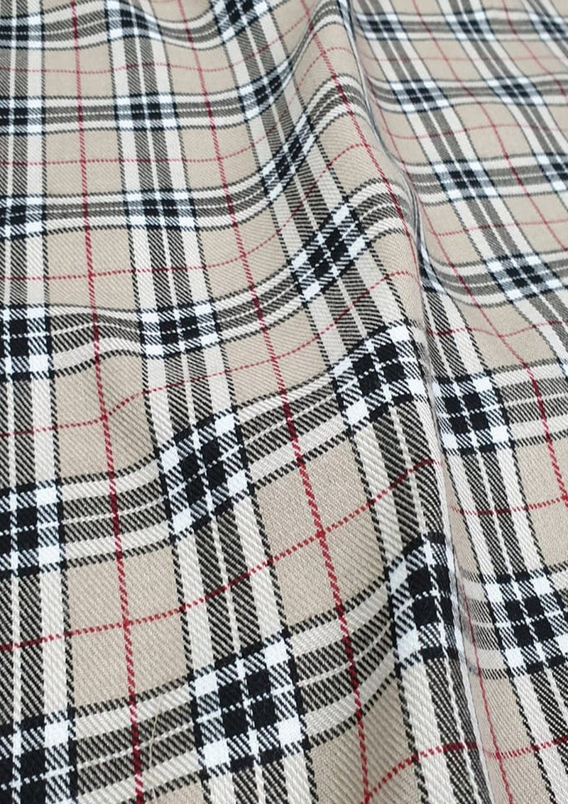 Burberry Tartan Fashion Fabric 58" (145 cms) Wide Scottish Plaid/Check Polyviscose Woven Fabric ideal for Fashion and Upholstery