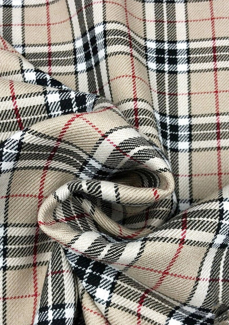 Burberry Tartan Fashion Fabric 58" (145 cms) Wide Scottish Plaid/Check Polyviscose Woven Fabric ideal for Fashion and Upholstery