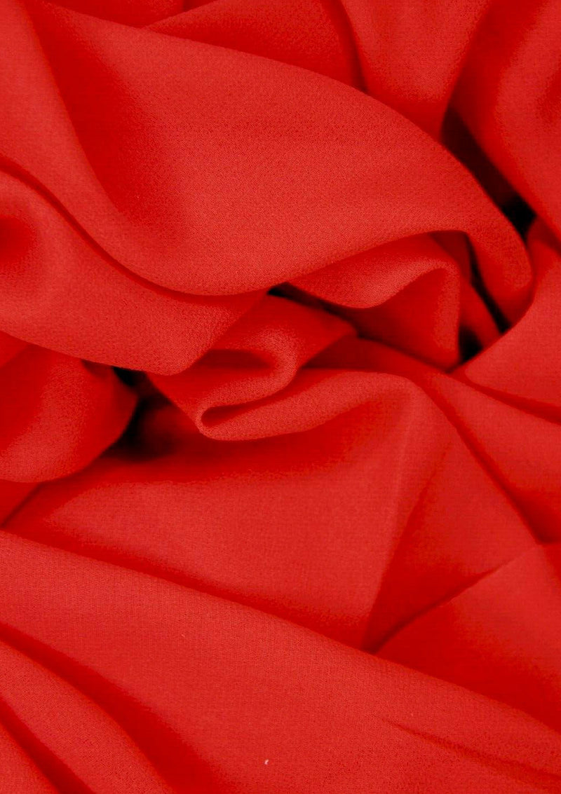 Georgette Chiffon Fabric Cherry Red 60" Wide Plain Crepe for Decoration,Event & Dress