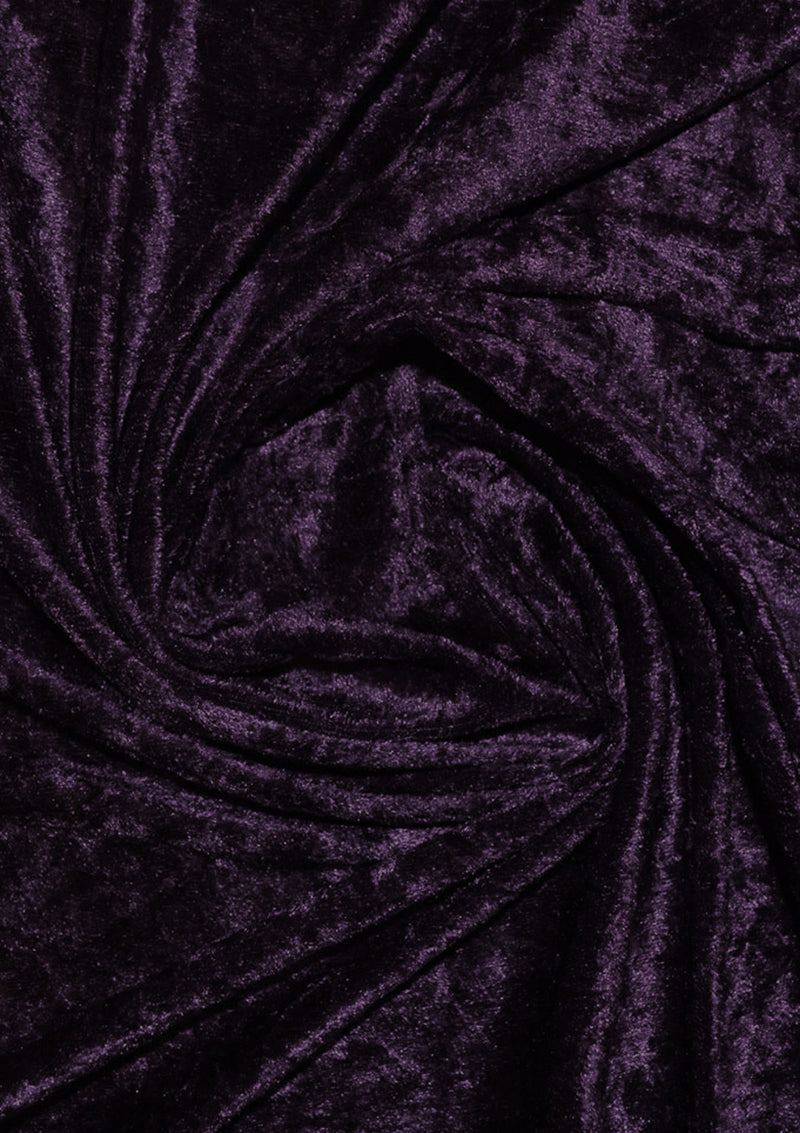 Cadbury Purple Premium Crushed Velvet 1 Way Stretch Fabric Dress Craft Wedding Cushion 60" - 150cm Wide Per Metre