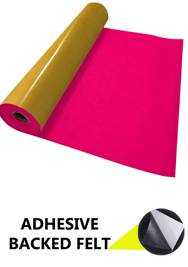 Cerise Adhesive Felt Fabric 100% Acrylic UK Made EN71 Certified Sticky Back Material for Arts & Crafts 1mm Thickness | 100cm x 45cm Wide | Sold by The Metre & Roll
