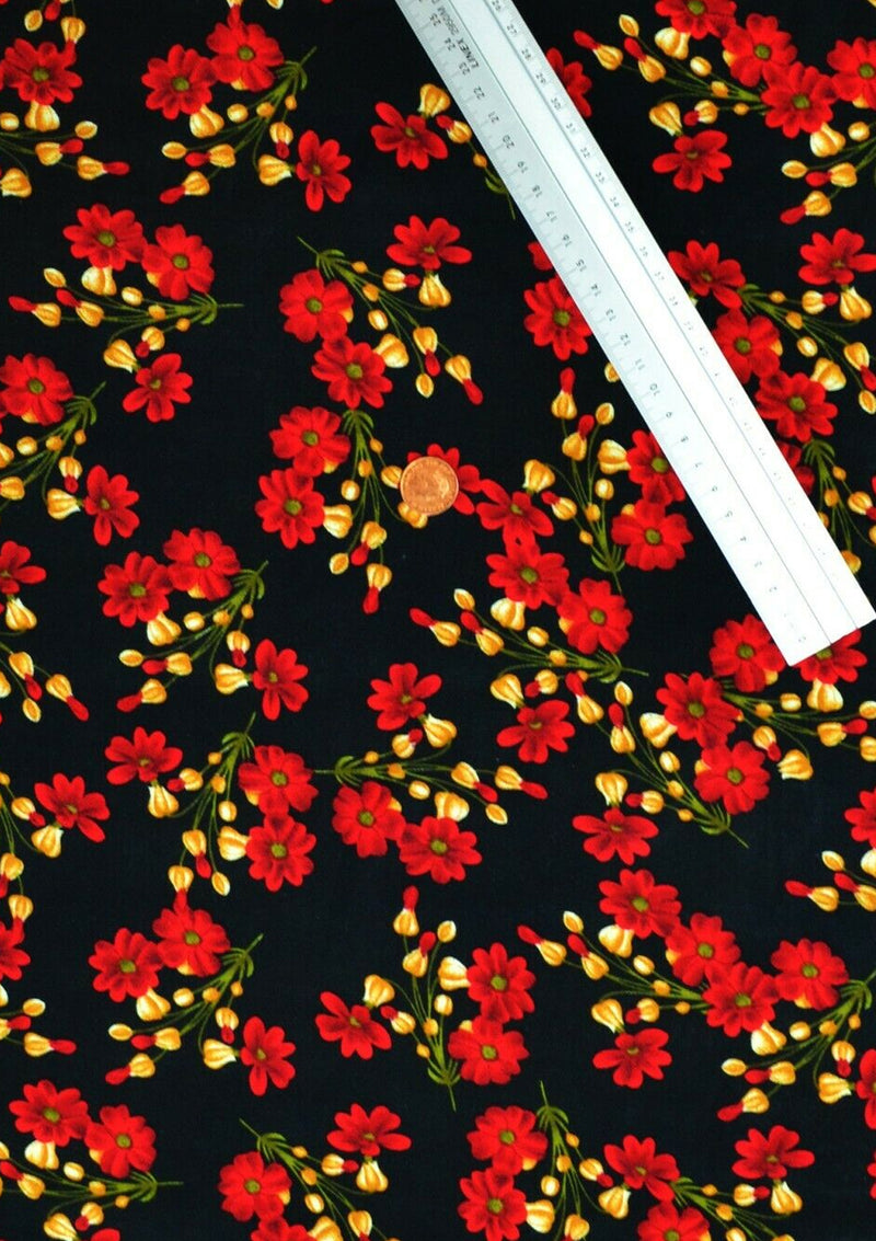 Viscose Print Fabric Flowers & Buds Print Soft 60’’ (150cms) D