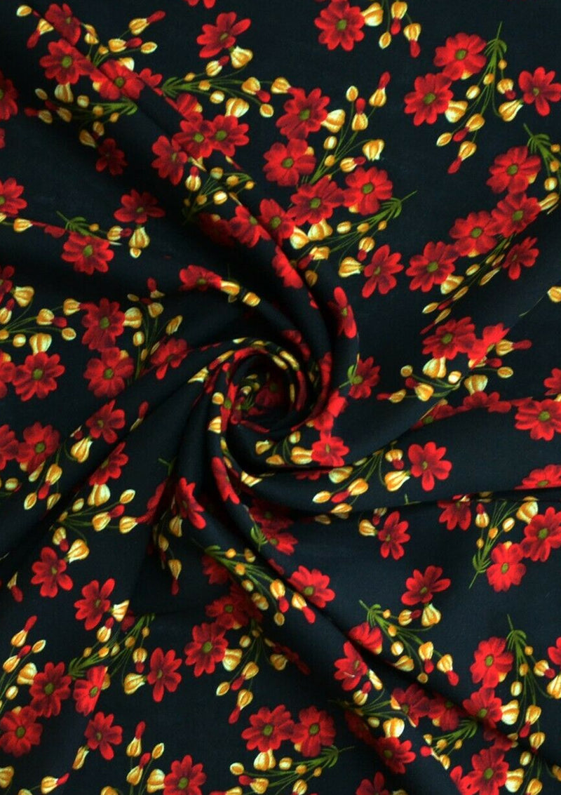 Viscose Print Fabric Flowers & Buds Print Soft 60’’ (150cms) D