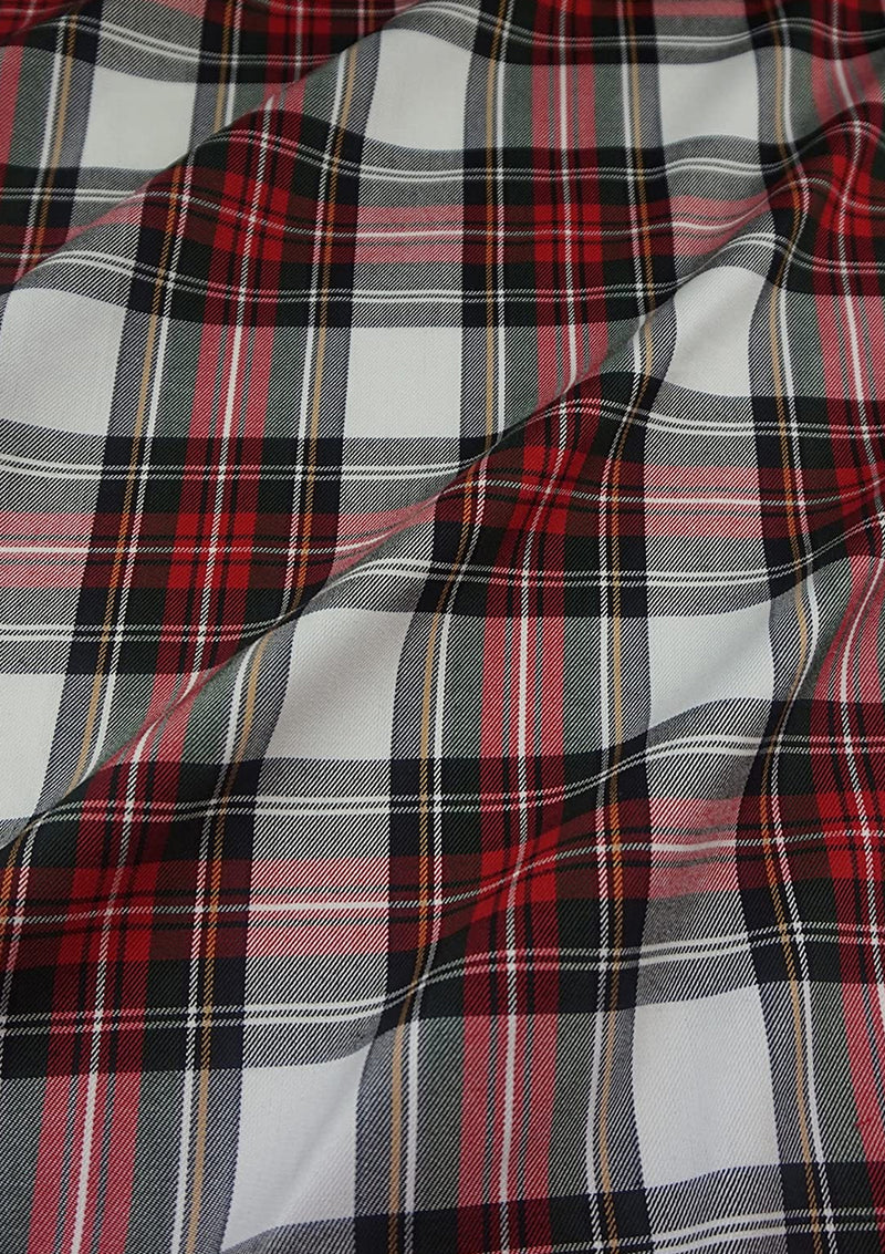 Tartan Polyviscose Fabric 58" (145cms) Scottish Fashion Plaid Check Woven D