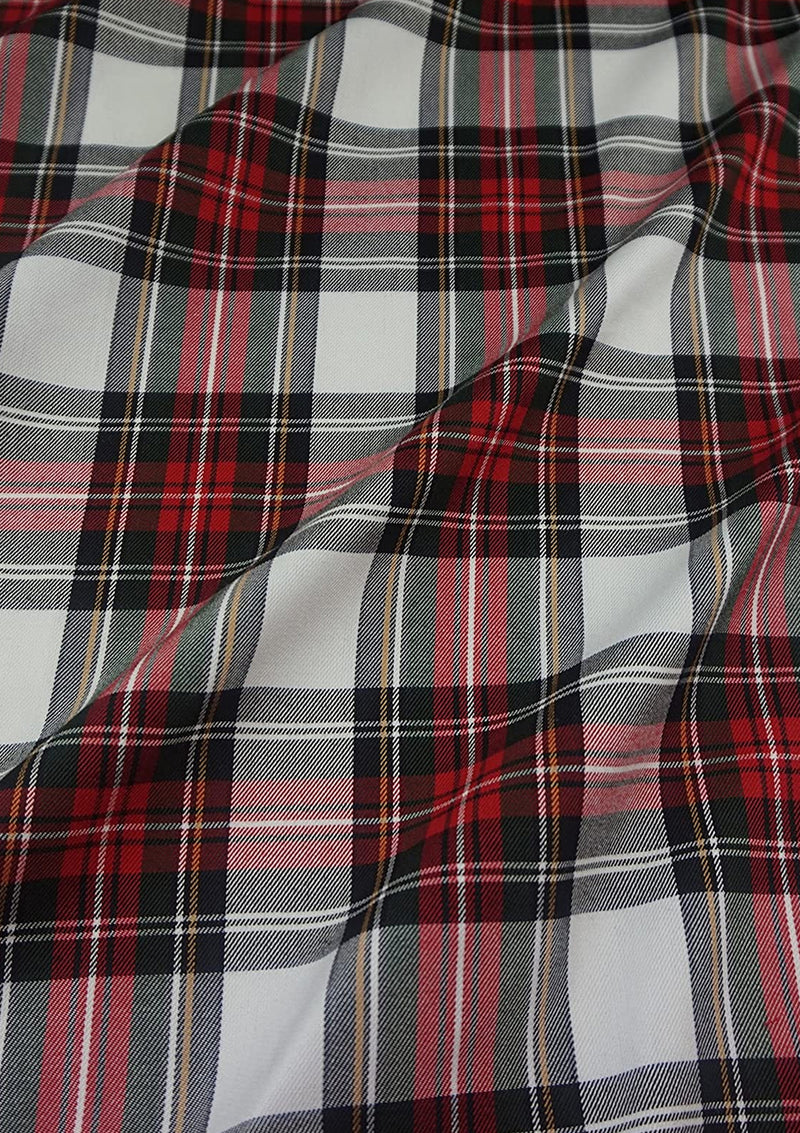 Dress Stewart Tartan Fashion Fabric 58" (145 cms) Wide Scottish Plaid/Check Polyviscose Woven Fabric ideal for Fashiona and Upholstery