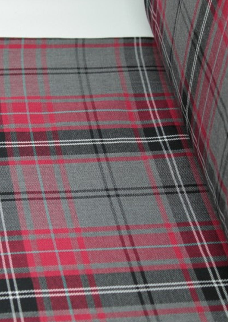 Fashion Cherry Tartan Fashion Fabric 58" (145 cms) Wide Scottish Plaid/Check Polyviscose Woven Fabric ideal for Fashiona and Upholstery