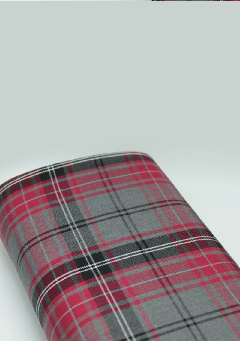 Fashion Cherry Tartan Fashion Fabric 58" (145 cms) Wide Scottish Plaid/Check Polyviscose Woven Fabric ideal for Fashiona and Upholstery