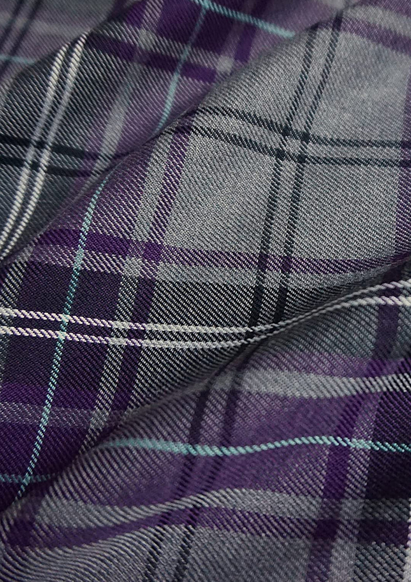 Fashion Purple Tartan Fashion Fabric 58" (145 cms) Wide Scottish Plaid/Check Polyviscose Woven Fabric ideal for Fashiona and Upholstery