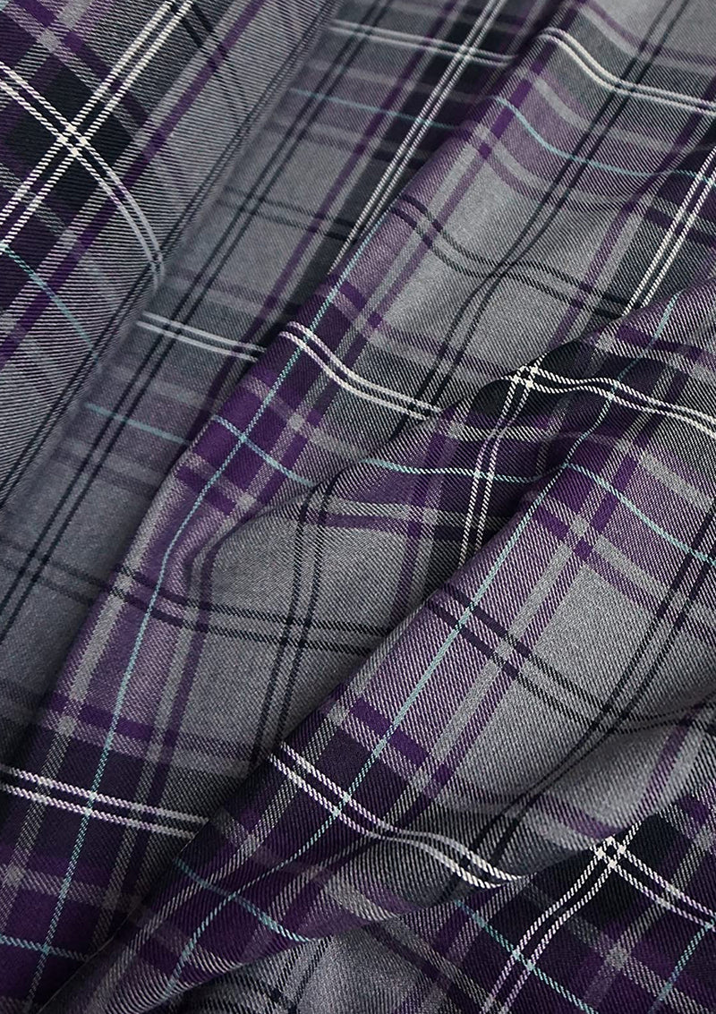 Fashion Purple Tartan Fashion Fabric 58" (145 cms) Wide Scottish Plaid/Check Polyviscose Woven Fabric ideal for Fashiona and Upholstery