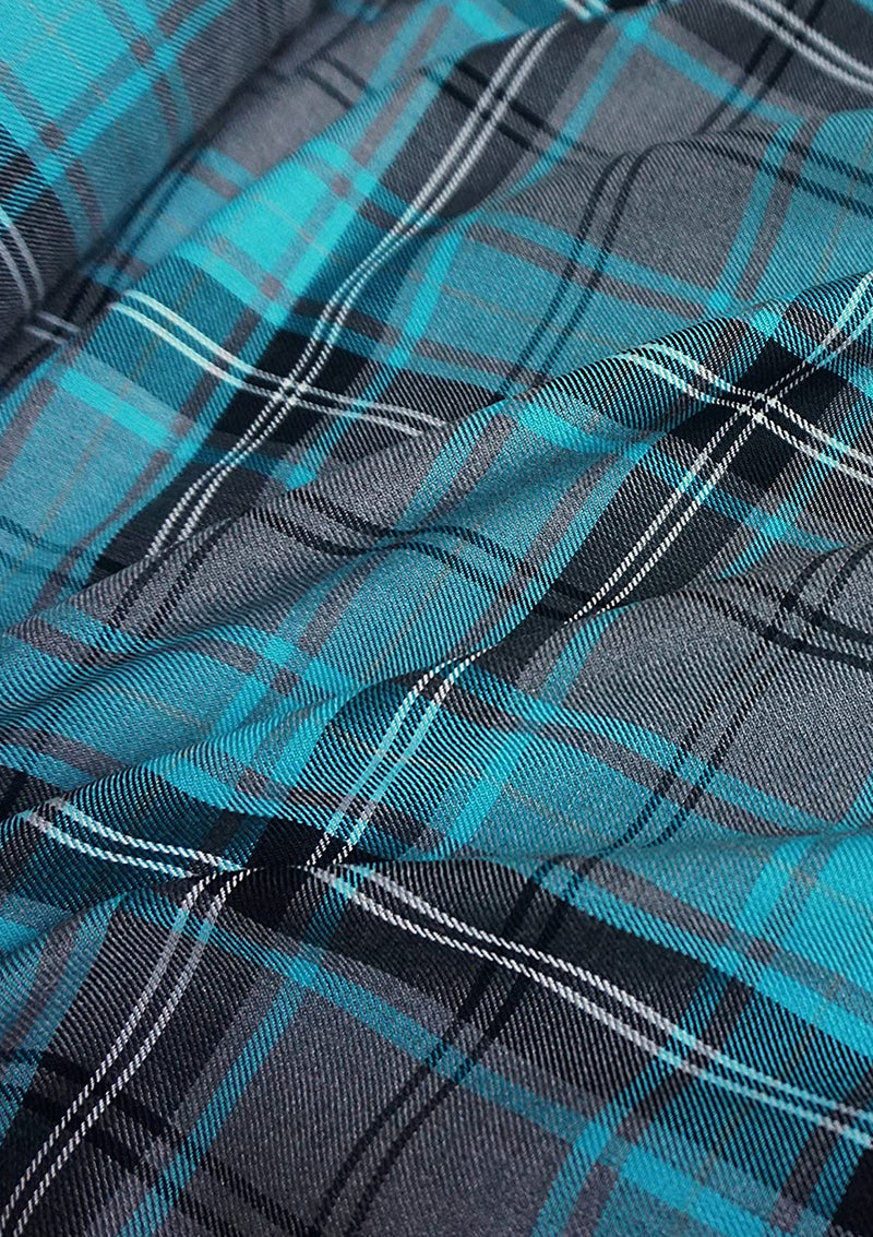 Fashion Turquoise Tartan Fashion Fabric 58" (145 cms) Wide Scottish Plaid/Check Polyviscose Woven Fabric ideal for Fashiona and Upholstery