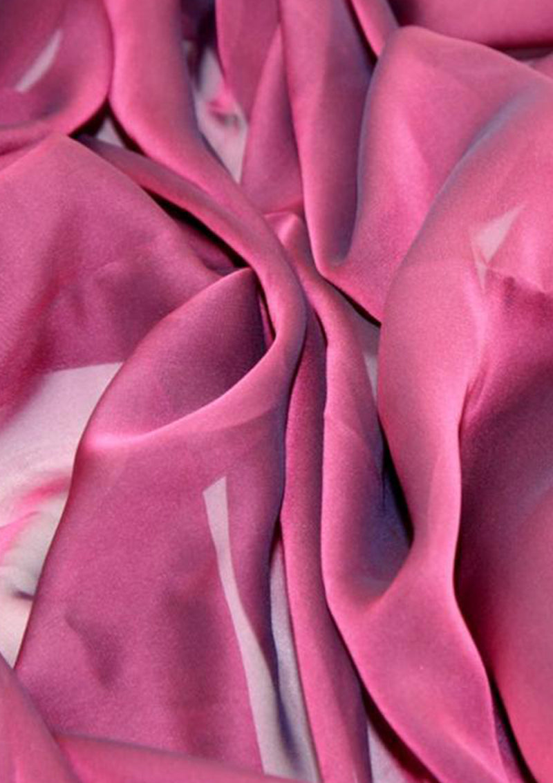 Cationic Chiffon Dress Fabric Fuchsia Pink Silky Touch Fashion 60" Dress, Sarong & Decoration