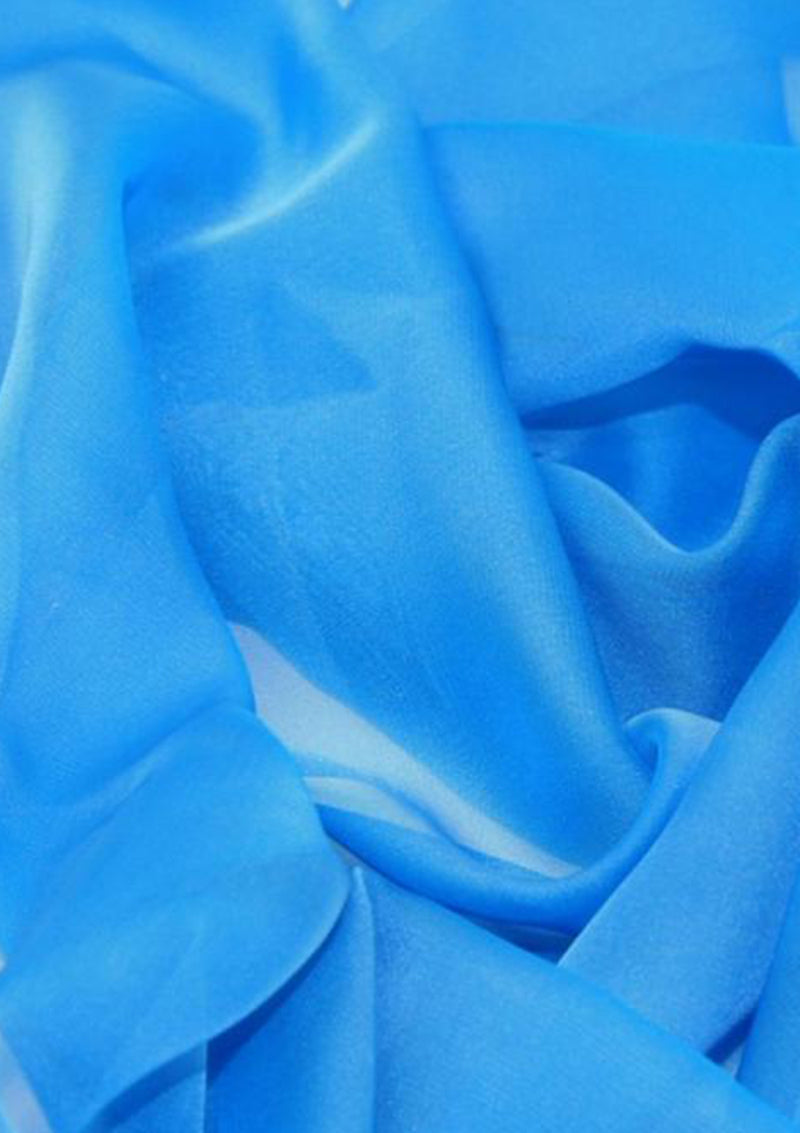 Jewel Blue Chiffon Shot Fabric Cationic Silky Touch Fashion 60" Dress, Sarong & Decoration