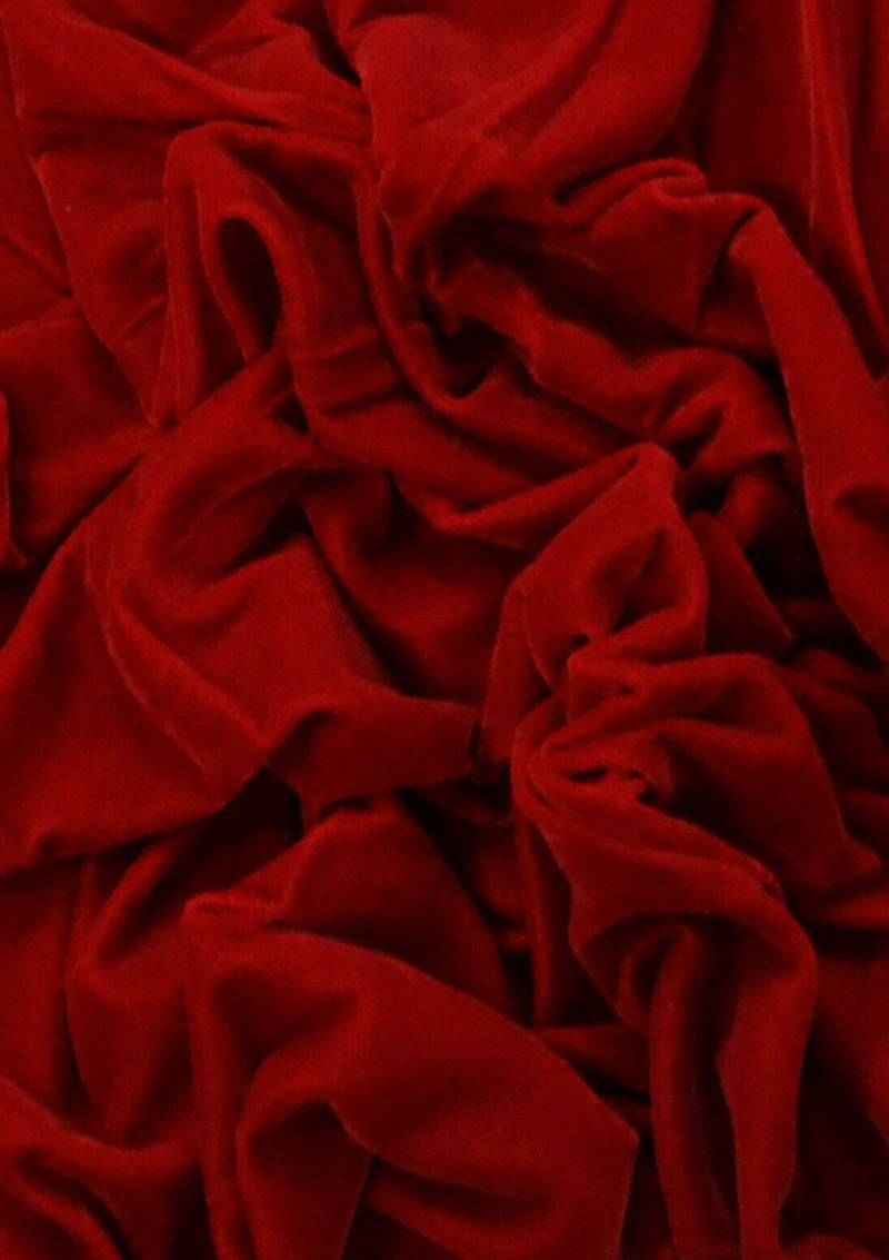 Micro Velvet Plain Fabric 45" Wide Luxury 5000 Grade Velour Non Stretch Red Santa Costume Christmas Dressing