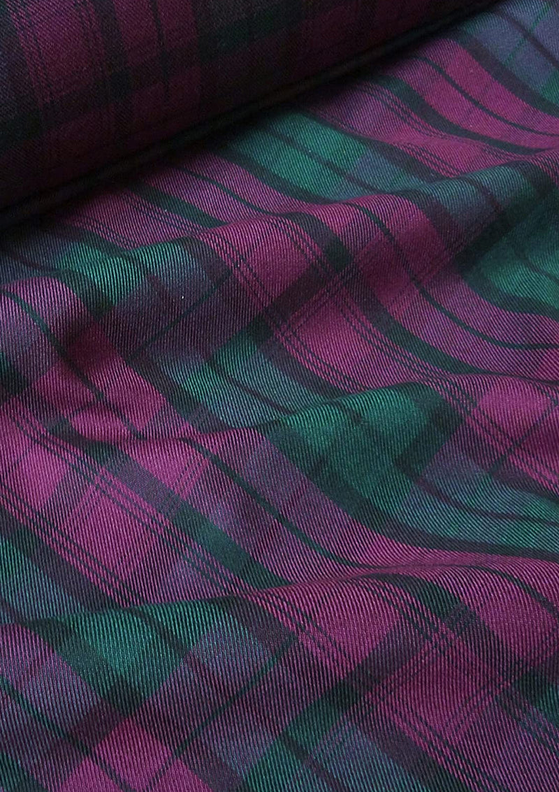 Tartan Polyviscose Fabric 58" (145cms) Scottish Fashion Plaid Check Woven D