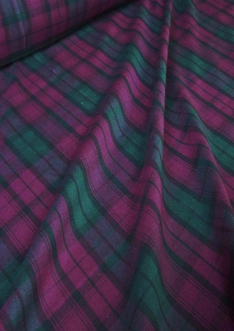 Tartan Polyviscose Fabric 58" (145cms) Scottish Fashion Plaid Check Woven D