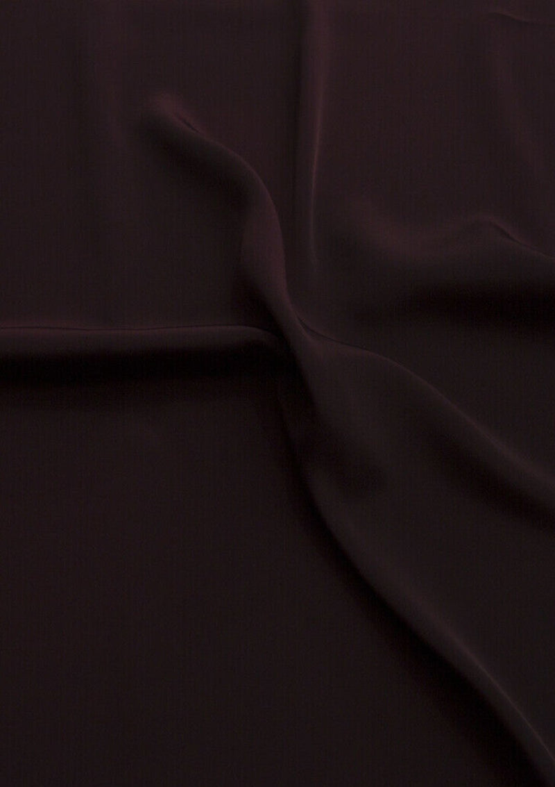 Crepe De Chine Dress Fabric Maroon Silky Plain Dyed Oeko-tex 44/45" Wide Craft