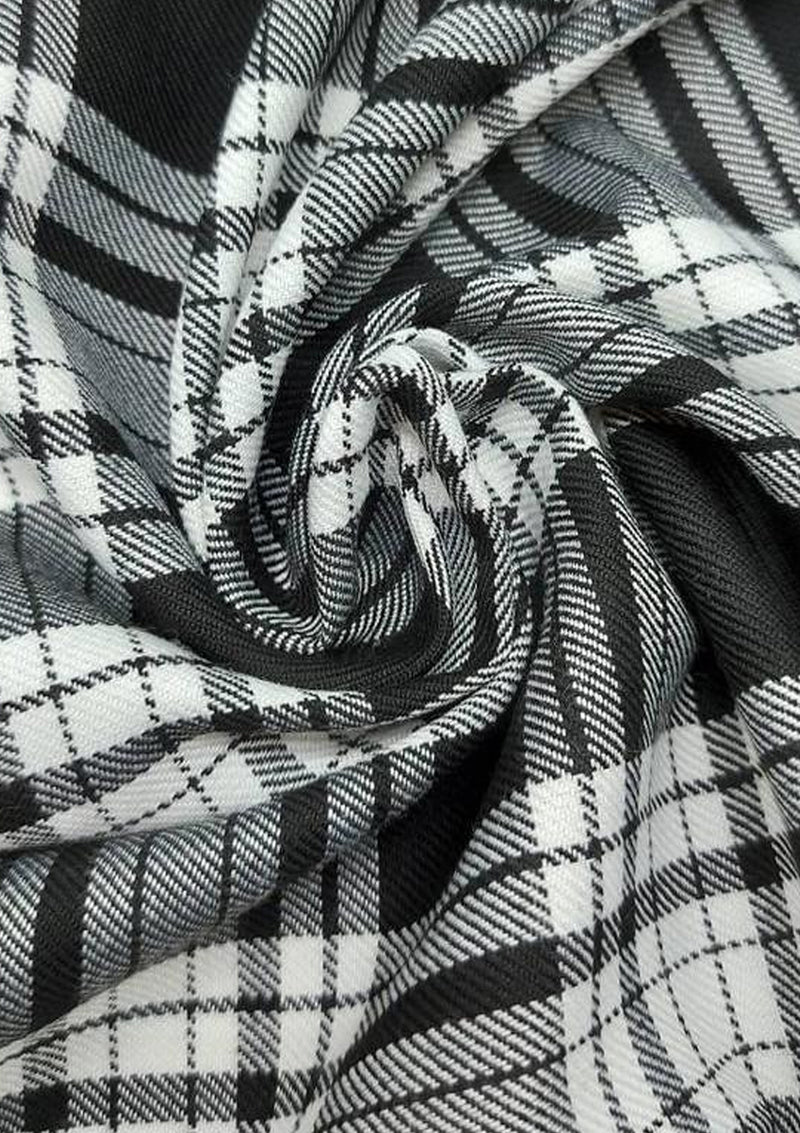 Tartan Polyviscose Fabric 58" (145cms) Scottish Fashion Plaid Check Woven D