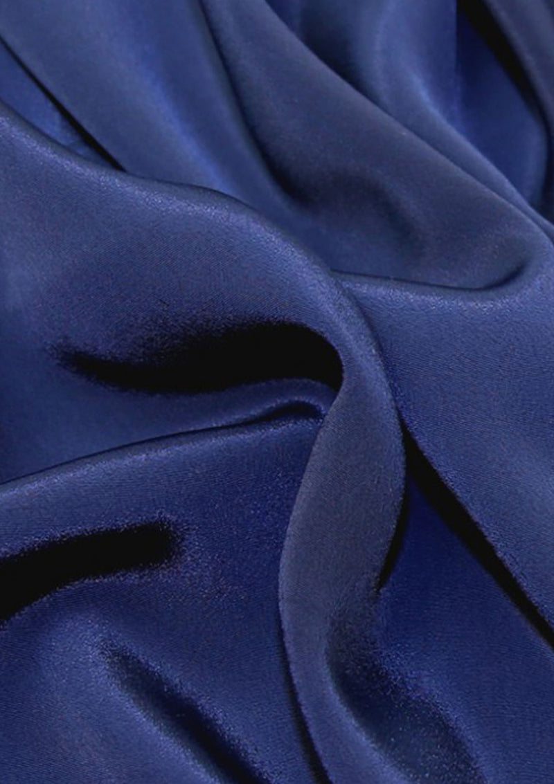 Crepe De Chine Dress Fabric Navy Blue Silky Plain Dyed Oeko-tex 44/45" Wide Craft
