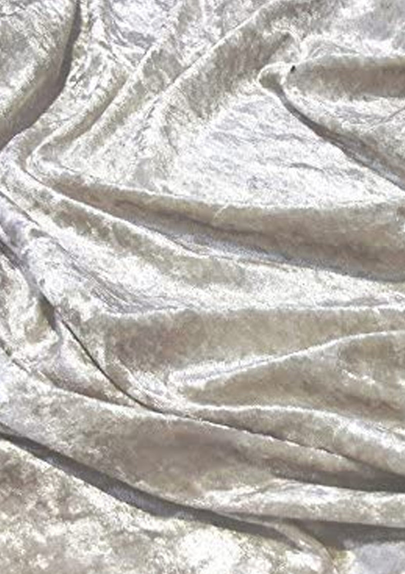 Oyster Premium Crushed Velvet 1 Way Stretch Fabric Dress Craft Wedding Cushion 60" - 150cm Wide Per Metre