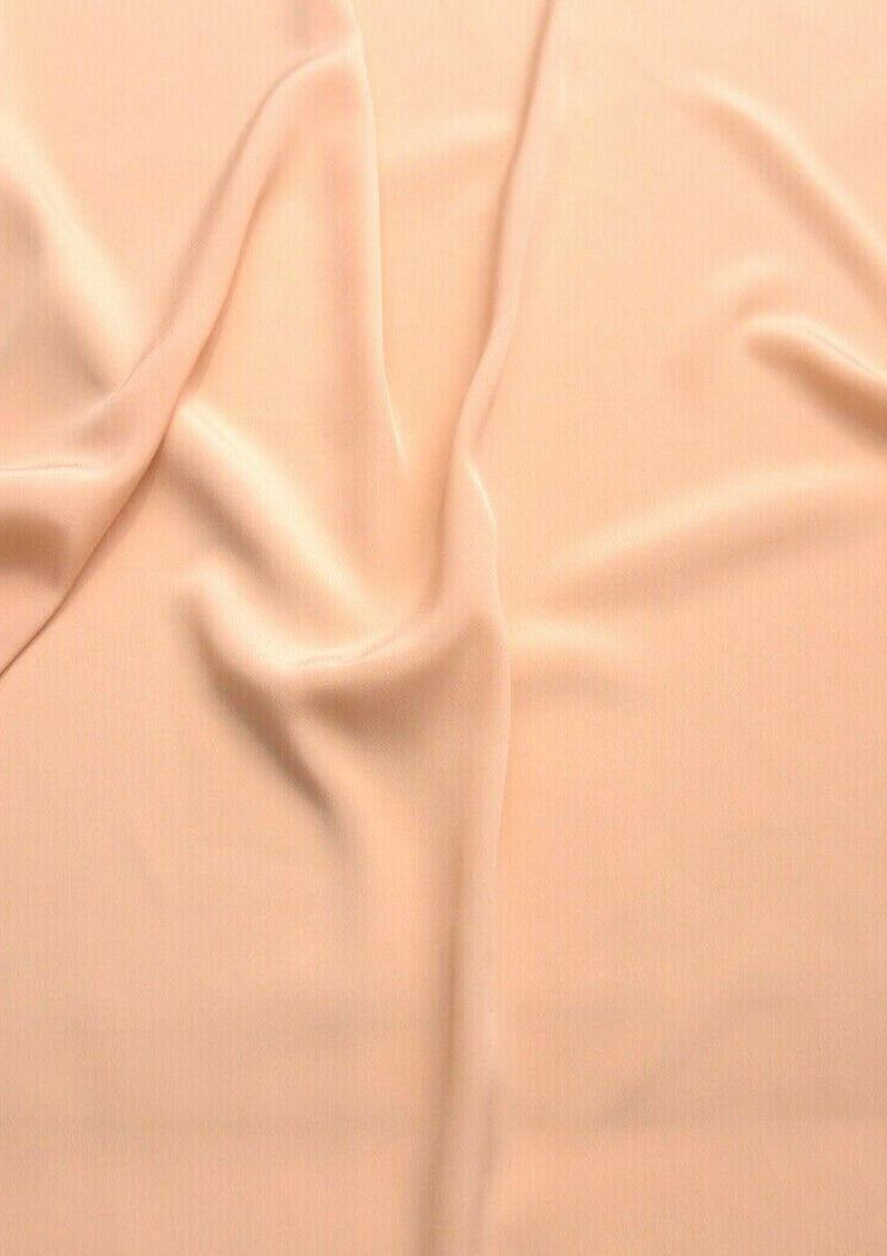 Crepe De Chine Dress Fabric Peach Silky Plain Dyed Oeko-tex 44/45" Wide Craft