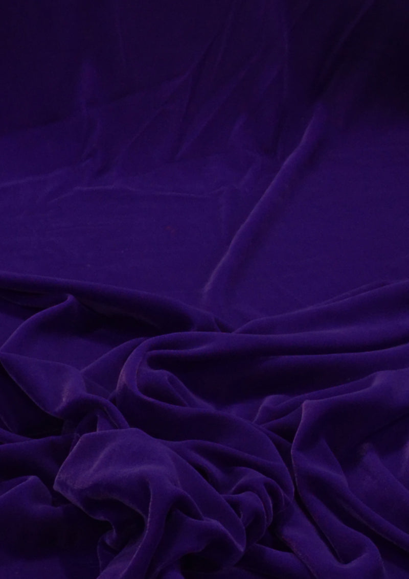 Micro Velvet Plain Fabric 45" Wide Luxury 5000 Grade Velour Non Stretch Dressing (Purple)