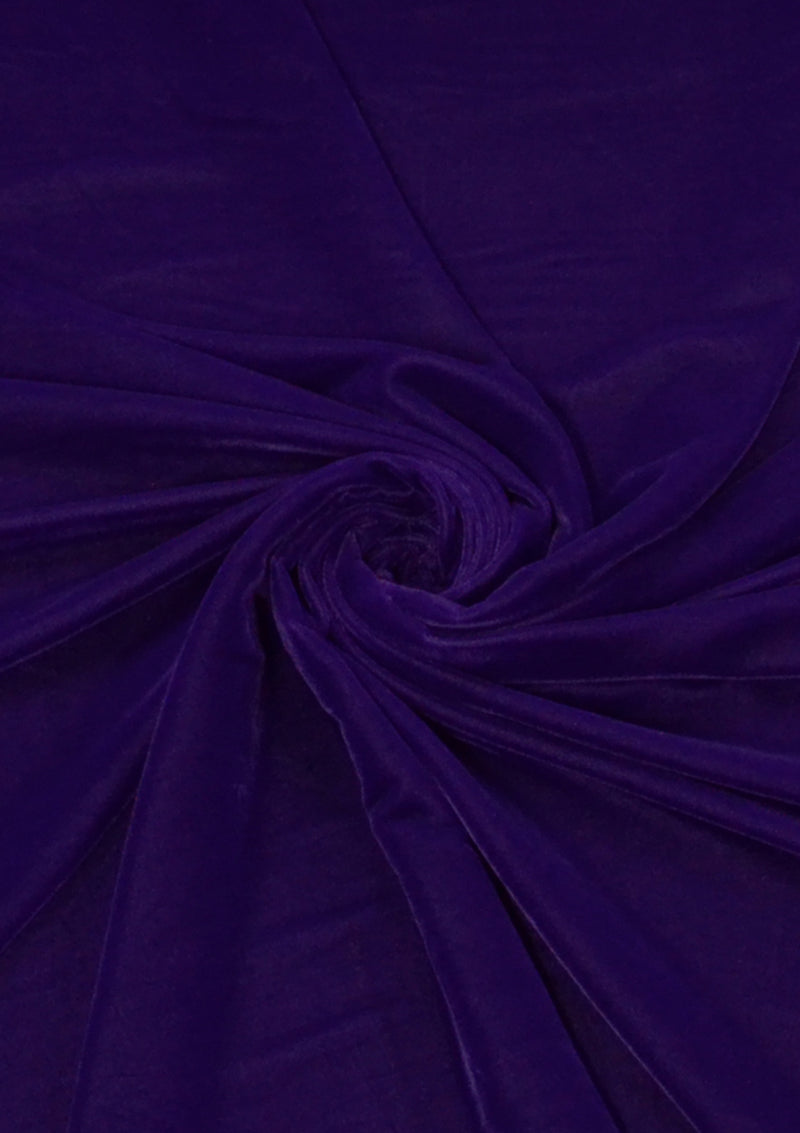 Micro Velvet Plain Fabric 45" Wide Luxury 5000 Grade Velour Non Stretch Dressing (Purple)
