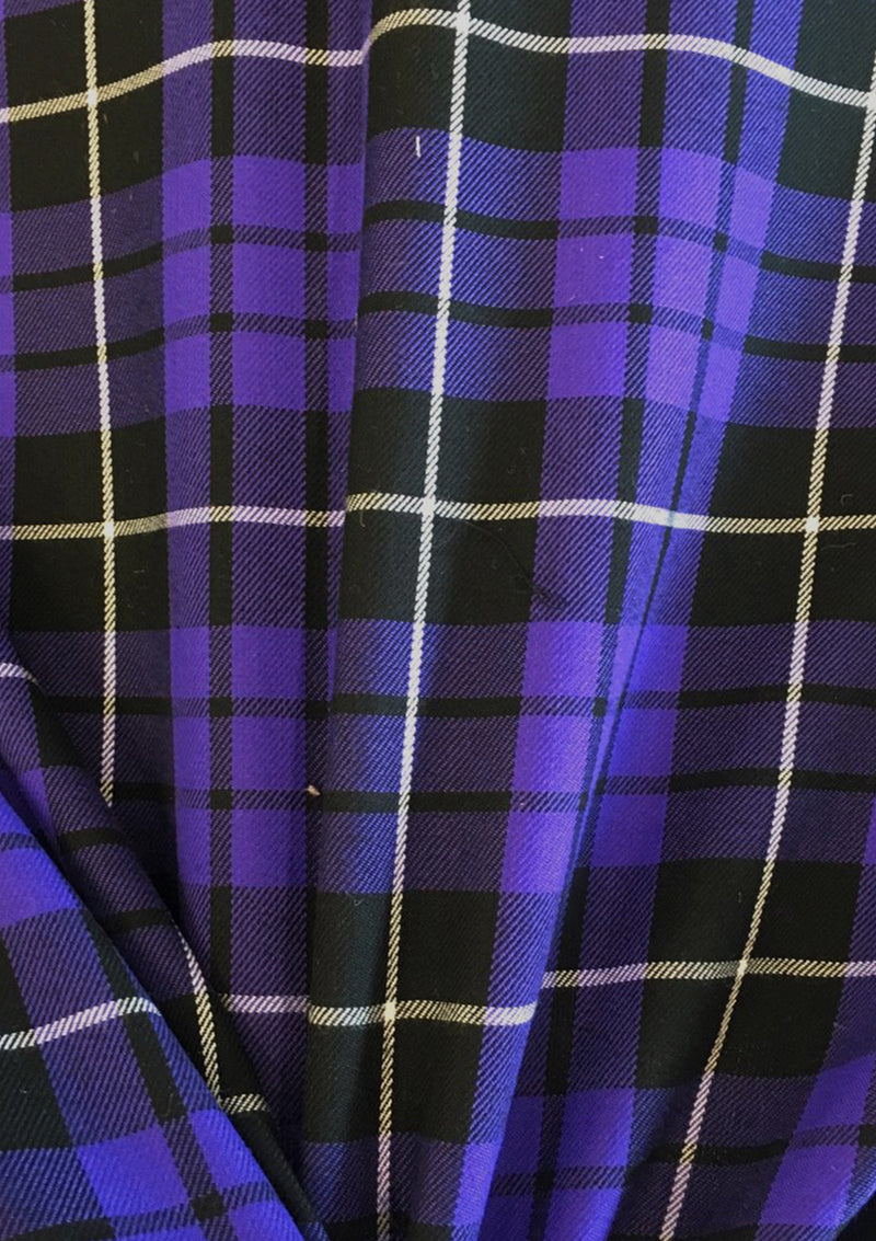 Tartan Polyviscose Fabric 58" (145cms) Scottish Fashion Plaid Check Woven D