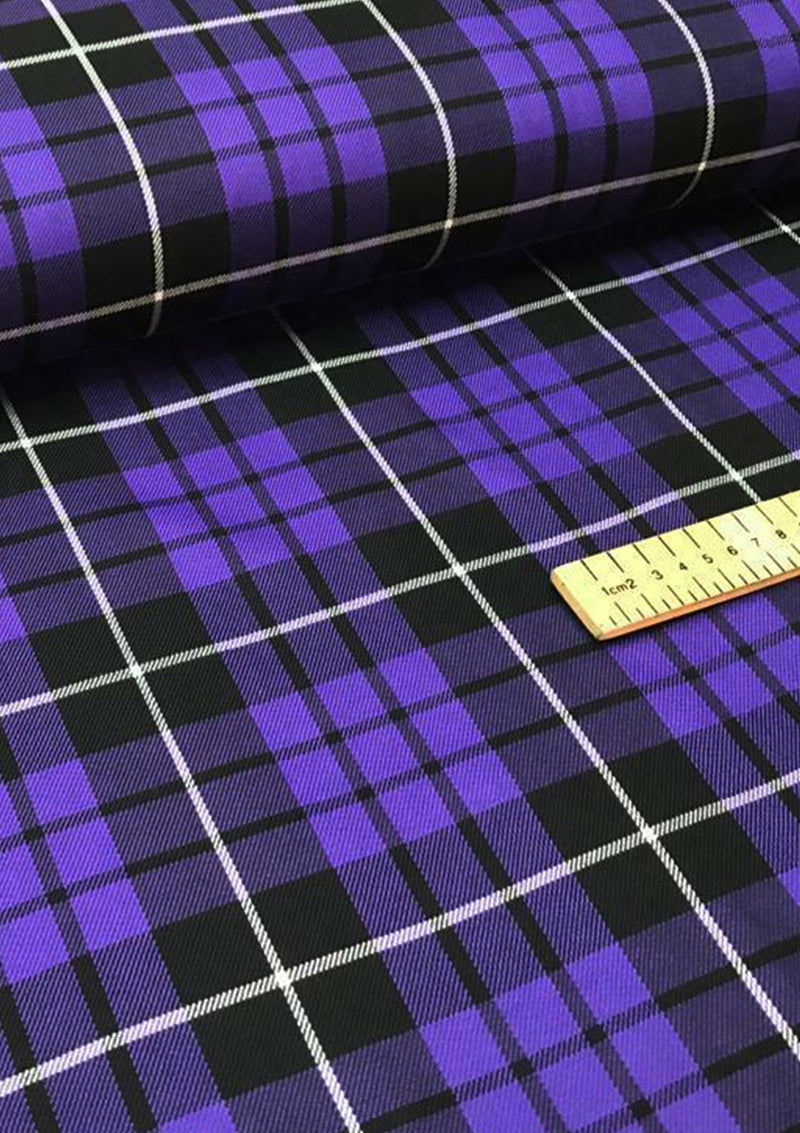 Tartan Polyviscose Fabric 58" (145cms) Scottish Fashion Plaid Check Woven D