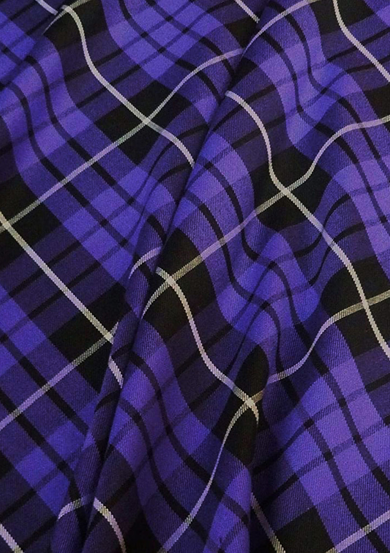 Tartan Polyviscose Fabric 58" (145cms) Scottish Fashion Plaid Check Woven D