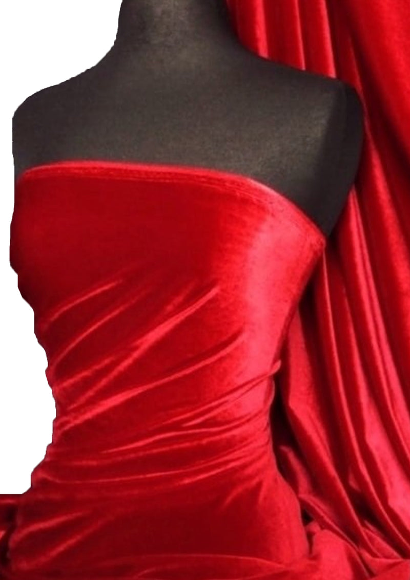 Micro Velvet Plain Fabric 45" Wide Luxury 5000 Grade Velour Non Stretch Red Santa Costume Christmas Dressing