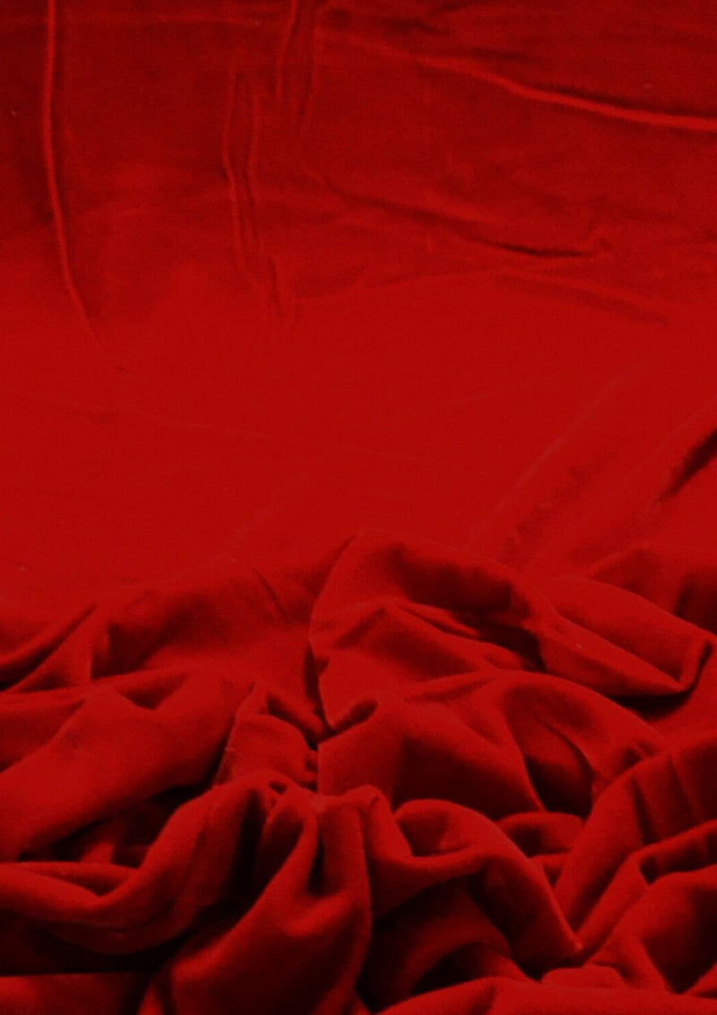 Micro Velvet Plain Fabric 45" Wide Luxury 5000 Grade Velour Non Stretch Red Santa Costume Christmas Dressing