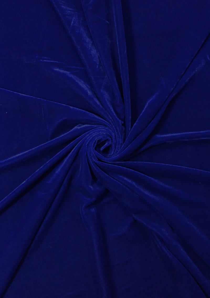 Micro Velvet Plain Fabric 45" Wide Luxury 5000 Grade Velour Non Stretch Dressing (Royal Blue)