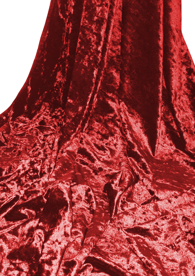 Red Luxury Crush Velvet Medium Weight 2-Way 60’’ Wide For Dress, Decor & Furnishing