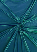 Blue Green 44" Computer Foil Pin Dot Metallic Fabric High Shine Dressing Dance Costume