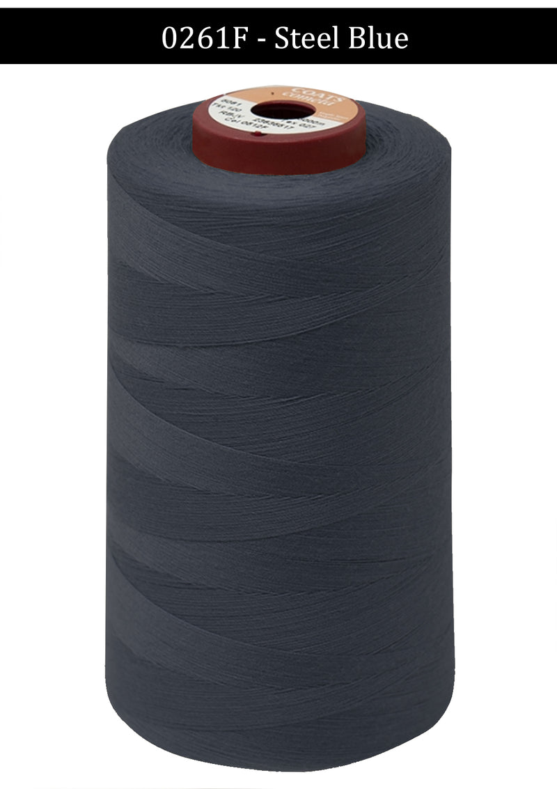 Steel Blue Coats Cometa Overlocking Thread Cones - 5000 Metre Per Spool