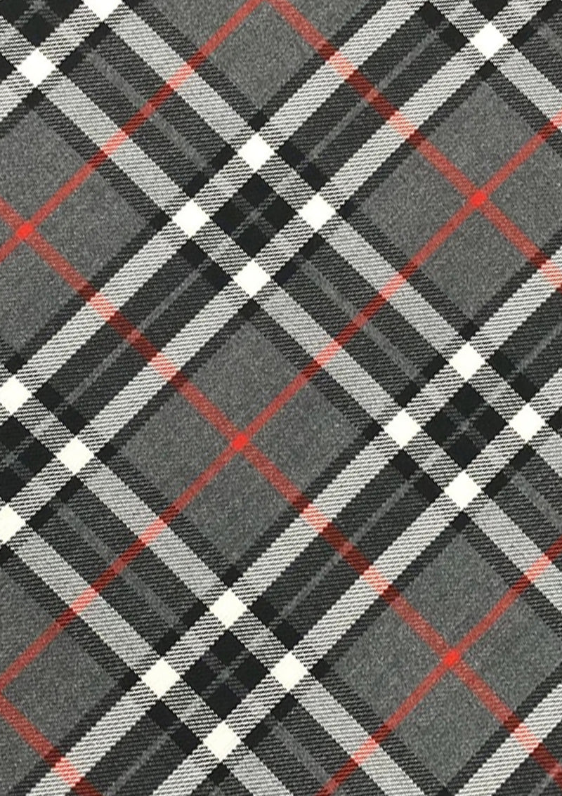 Thomson Grey Tartan Fashion Fabric 58" (145 cms) Wide Scottish Plaid/Check Polyviscose Woven Fabric ideal for Fashion and Upholstery