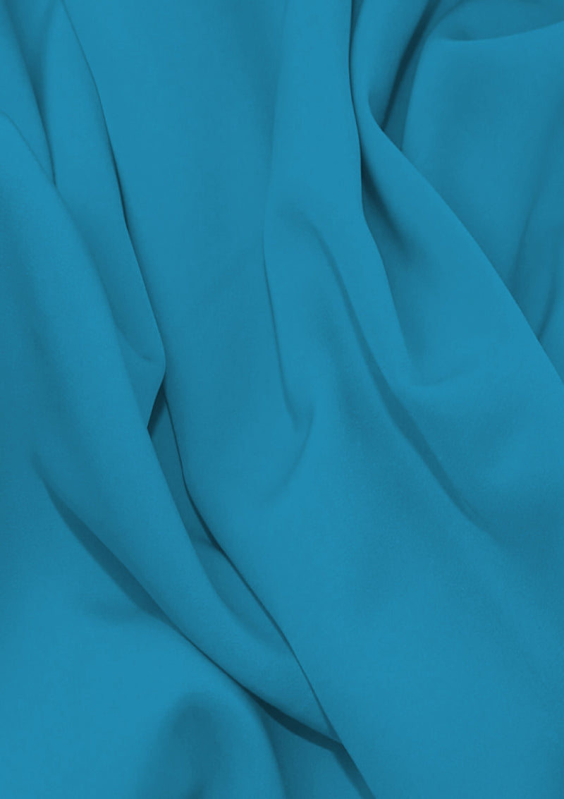 Sienna Crepe Fabric Turquoise 60" (150cms) Plain Dyed Luxury Soft Feel Dress/craft/fashion