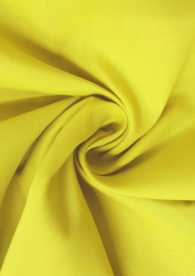 Bright Yellow PolyCotton Fabric 65/35 Blended Dyed Premium Fabric 45" (112cm) Wide for Craft, Dressmaking, Face Masks & NHS Uniforms