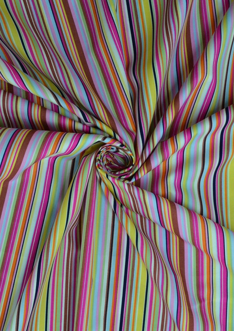 45" 100% Craft Cotton Poplin Paul Smith Rainbow Style Stripe Print Oekotex D