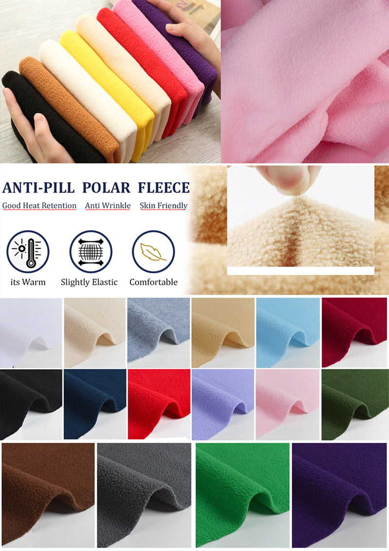 White Fleece Fabric Warm Soft Pile Polar Anti Pill Fleece Material  58" (147cms) Wide for Dress, Craft, Sewing, Toys & Blankets