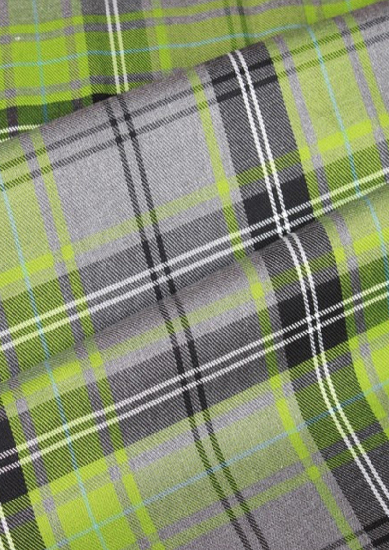 Fashion Lime Tartan Fashion Fabric 58" (145 cms) Wide Scottish Plaid/Check Polyviscose Woven Fabric ideal for Fashiona and Upholstery