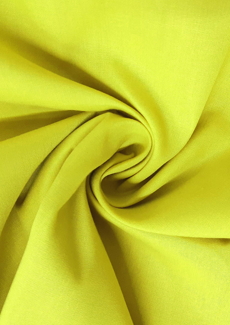 Neon Yellow PolyCotton Fabric 65/35 Blended Dyed Premium Fabric 45" (112cm) Wide for Craft, Dressmaking, Face Masks & NHS Uniforms